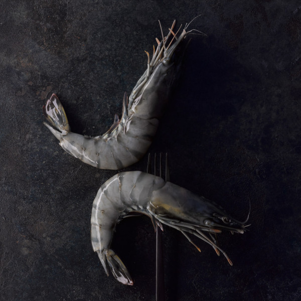 Garnele 6/8 mit Kopf, mit Schale